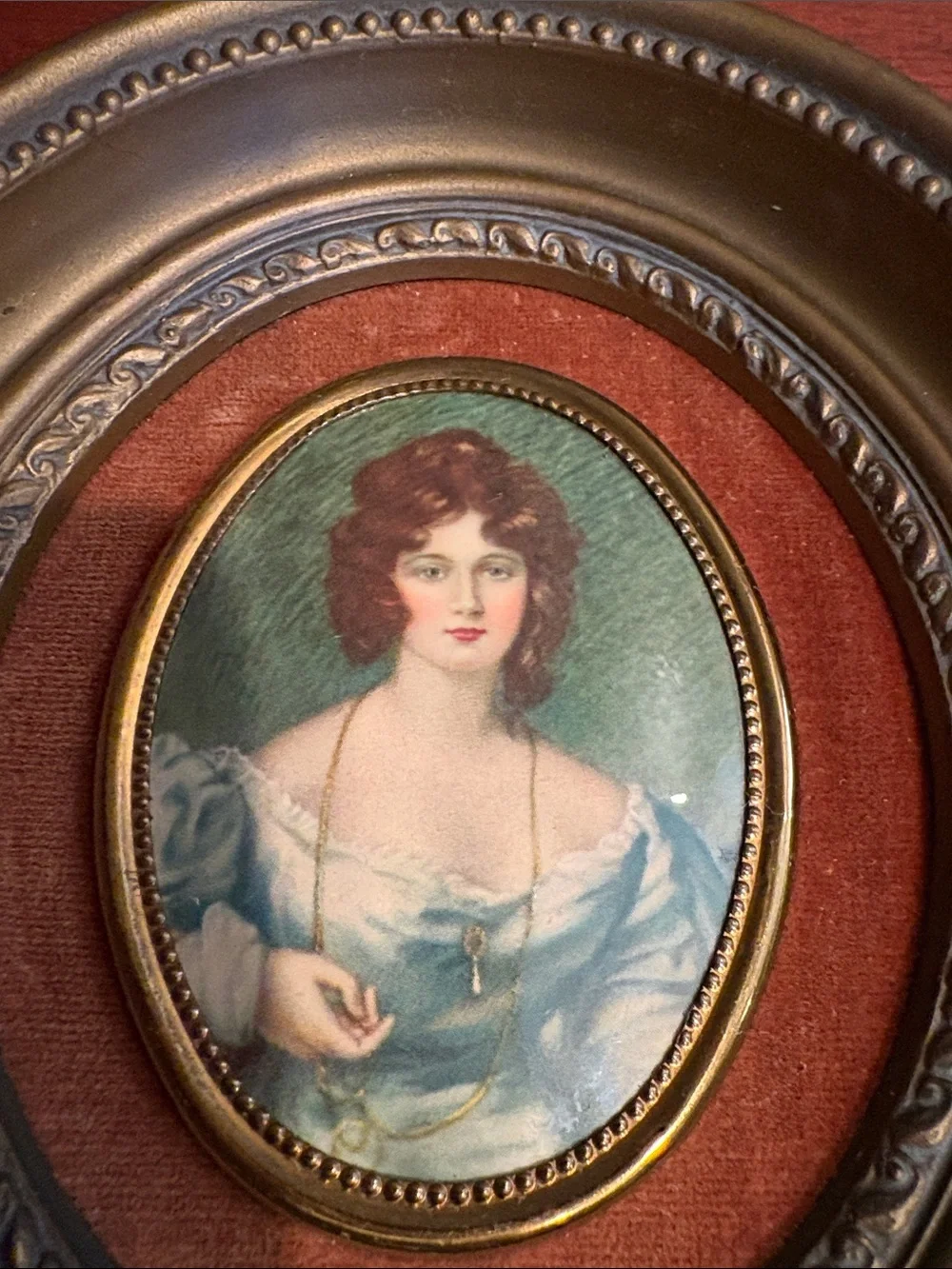 Vintage Oval Cameo Creation by Sir Thomas Lawrence titled Mrs Croker
